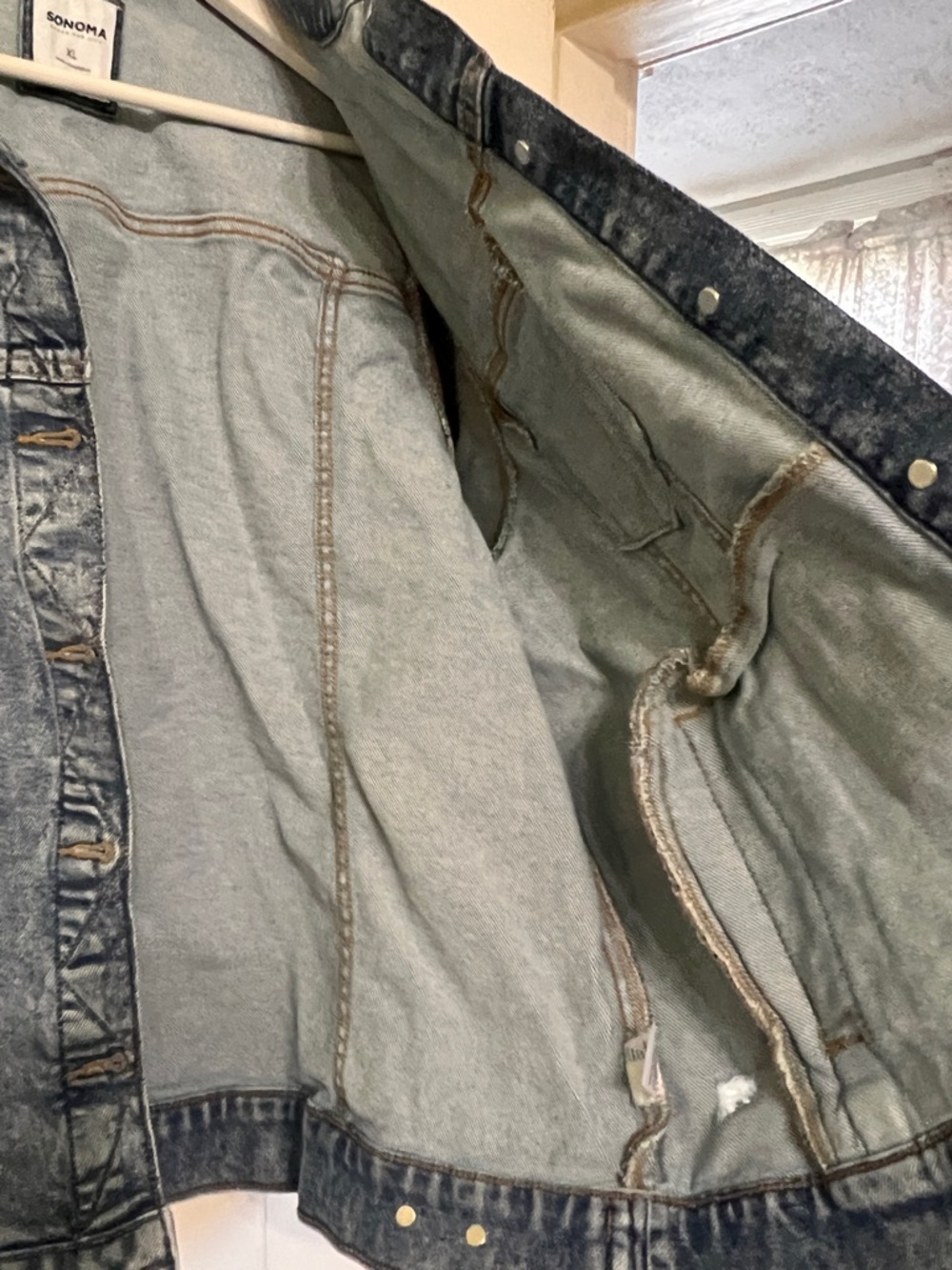 Sonoma Faded Blue Acid Wash Denim Jacket - Picture 6 of 10